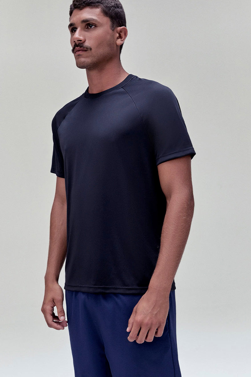 Camiseta Esportiva Hering Recorte Texturizado Masculina - Preta