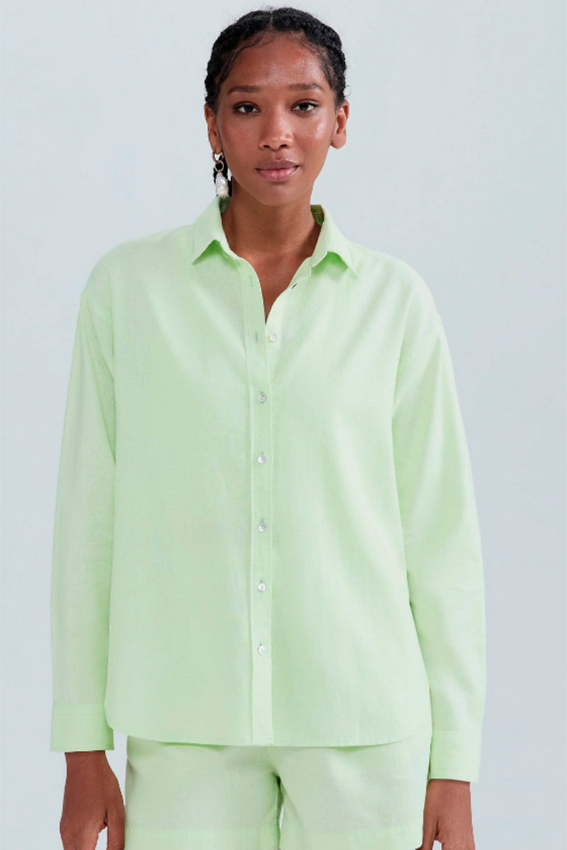 Camisa Oversized Hering Feminina - Verde Lima