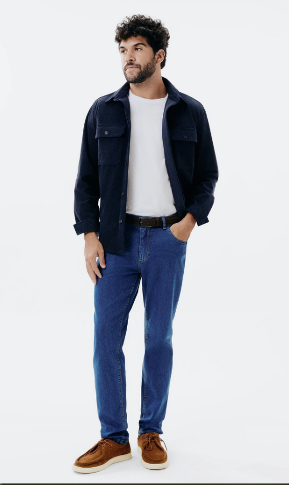Calça Jeans Hering Básica Slim Com Elastano Masculina - Azul