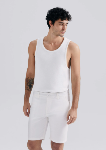 Bermuda Básica Hering Chino Reta Em Sarja Masculina - Off White