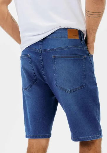 Bermuda Jeans Hering Reta Soft Touch Masculina - Azul