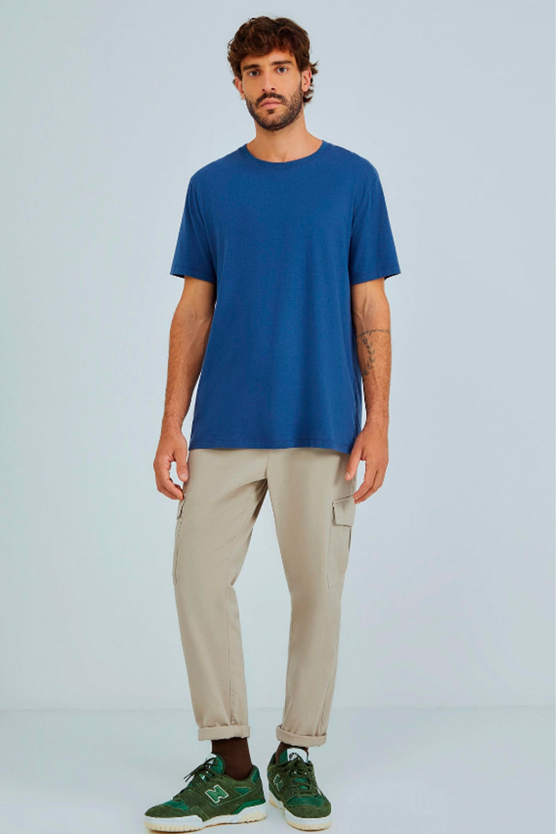 Camiseta Básica Hering World Masculina - Azul
