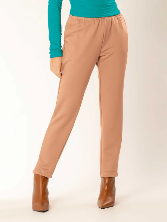Calça Cativa em Moletom Comfy Cós Com Elástico Feminina – Caramelo Claro