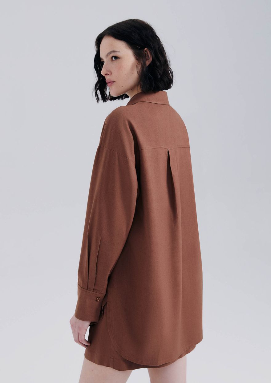 Camisa Marrom Hering Feminina