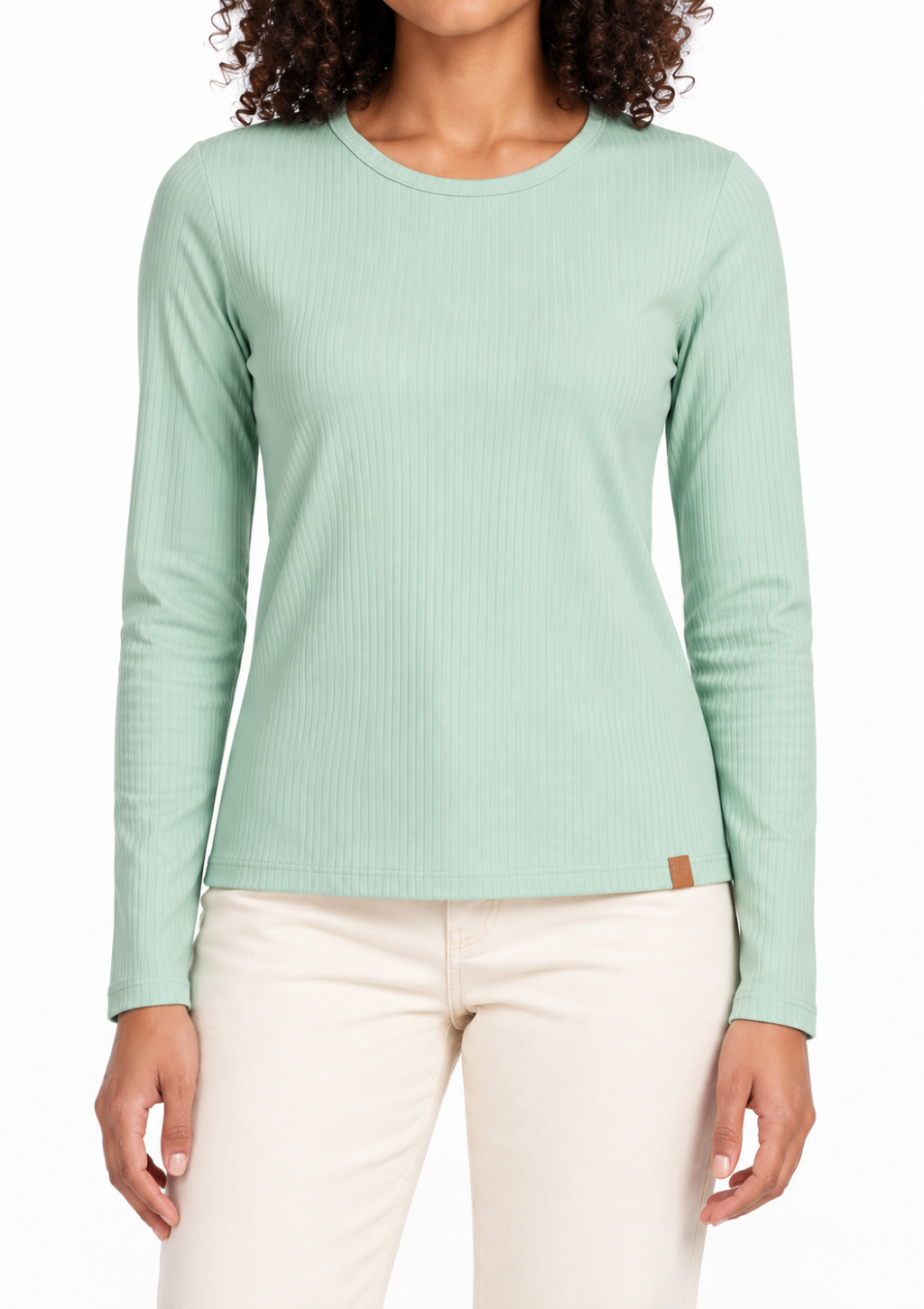 Blusa Térmica Malha Canelada Feminino DC Têxtil - Verde