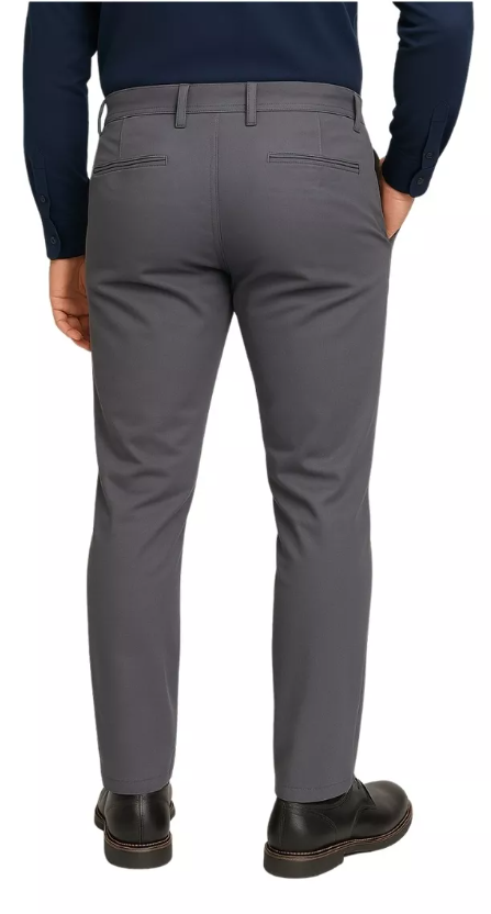 Calça  KDU Casual Chino Slim Masculina  –Chumbo