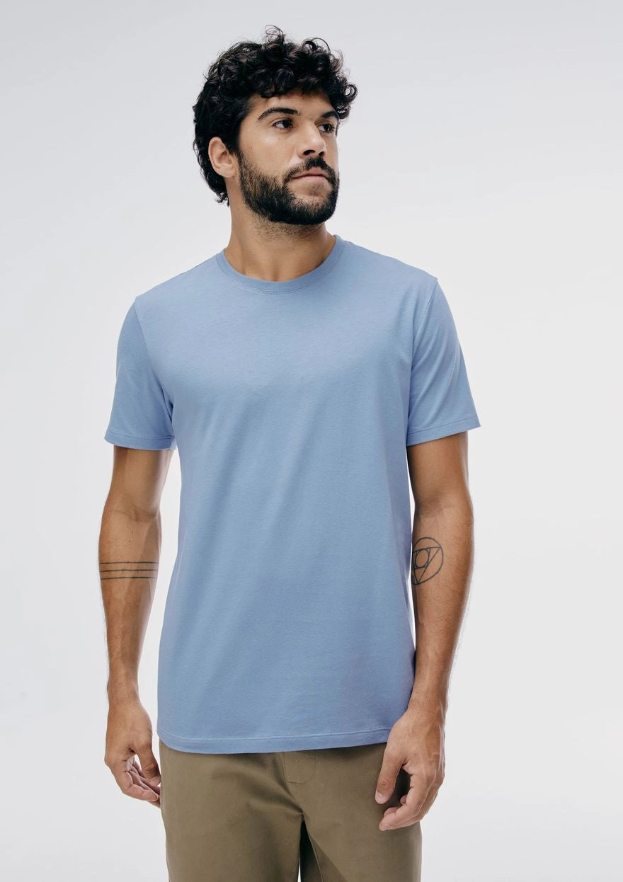 Camiseta Básica Hering Unissex Manga Curta World - Azul