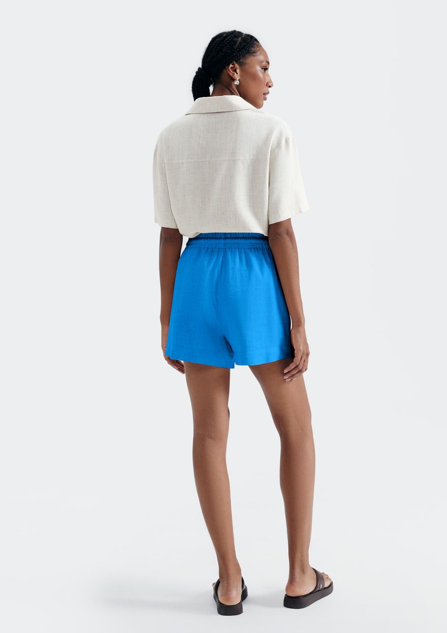 Shorts Hering Em  Viscolinho Feminino - Azul