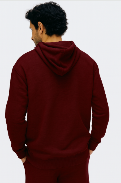 Blusão Básico Hering Comfort Em Moletom Peluciado Masculino - Vermelho