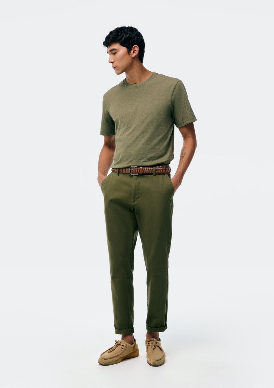 Camiseta Manga Curta Hering Comfort Em Malha Flamê Masculina - Verde