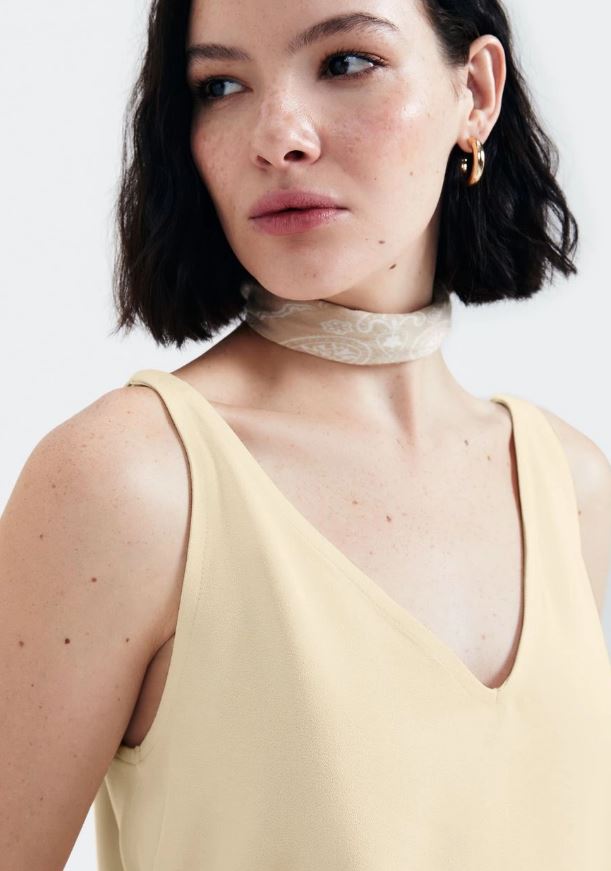 Blusa Alça Hering Tecido Creponado Feminina