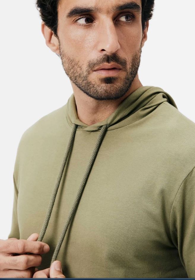Camiseta Hering  Slim Em Malha De Algodão Com Capuz Masculina - Verde