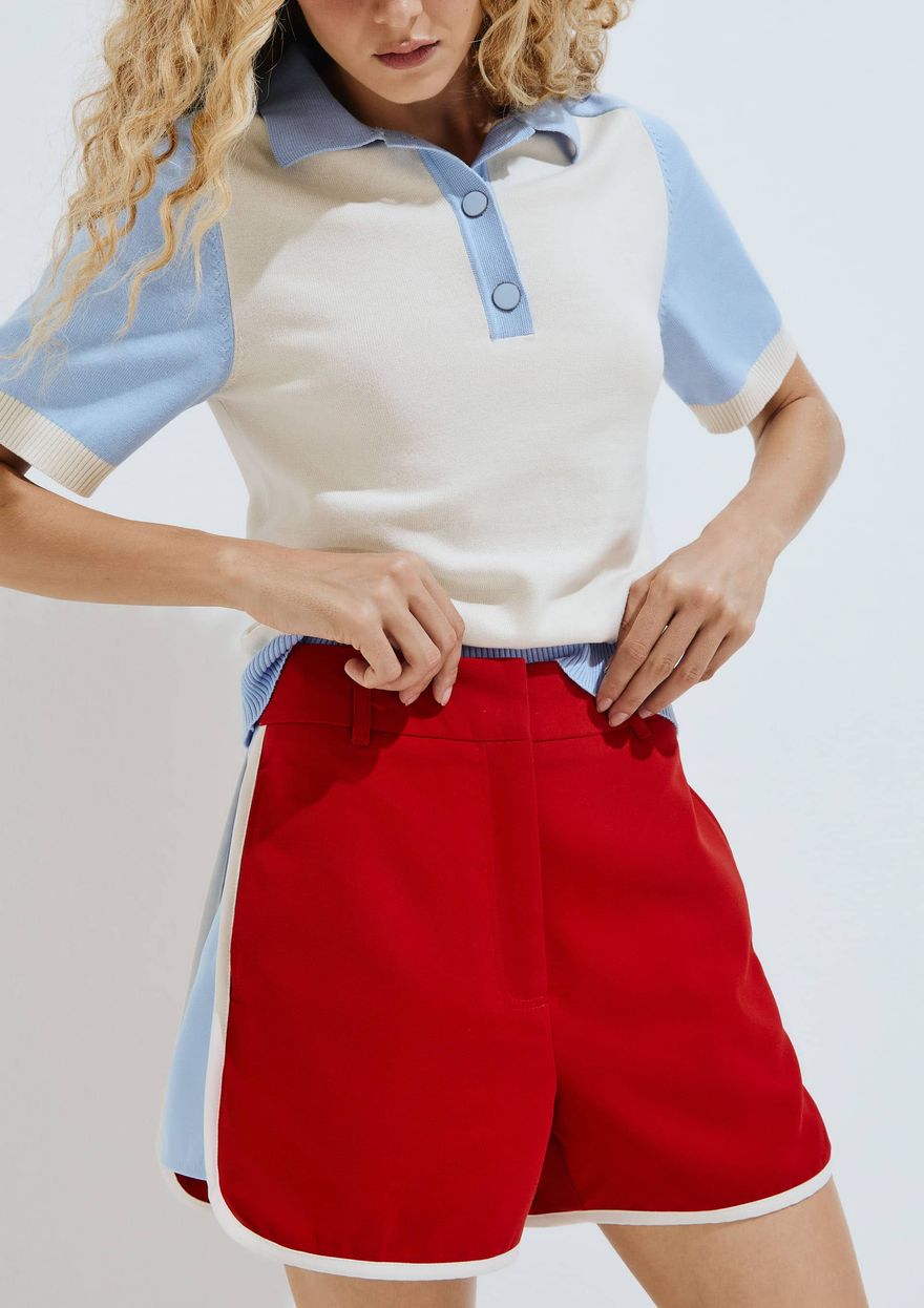 Shorts Solar Hering Alfaiataria Feminino - Vermelho