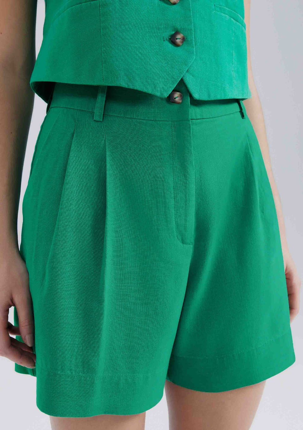 Shorts Feminino Cintura Alta Eco Hering - Verde