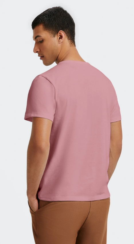 Camiseta Manga Curta Hering Slim World Básica Masculina - Rosa