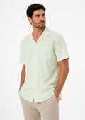 Camisa Manga Curta Slim Fit Masculina Arrow em Fibra de Bambu - Verde Claro