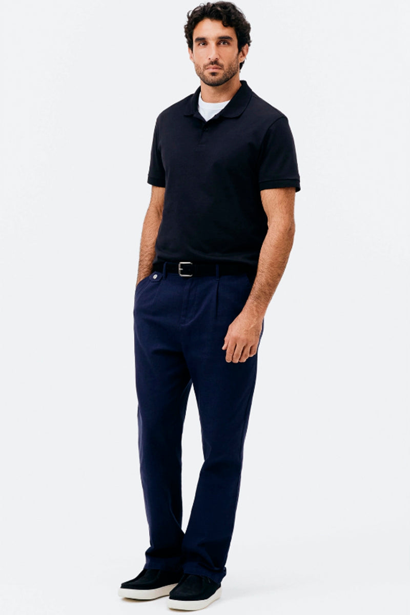 Camisa Polo Hering Básica Pima Masculina - Preta