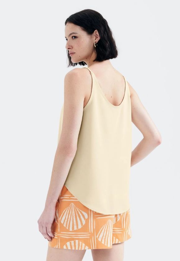 Blusa Alça Hering Tecido Creponado Feminina