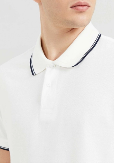 Camisa Polo Hering Básica Em Piquet Masculina - Branca