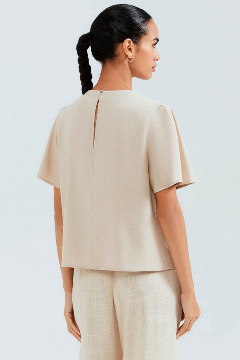 Camisa Godê Com Linho Hering Feminina - Bege