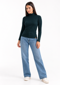 Blusa Térmica Manga Longa Canelada DC Têxtil Feminino - Preto