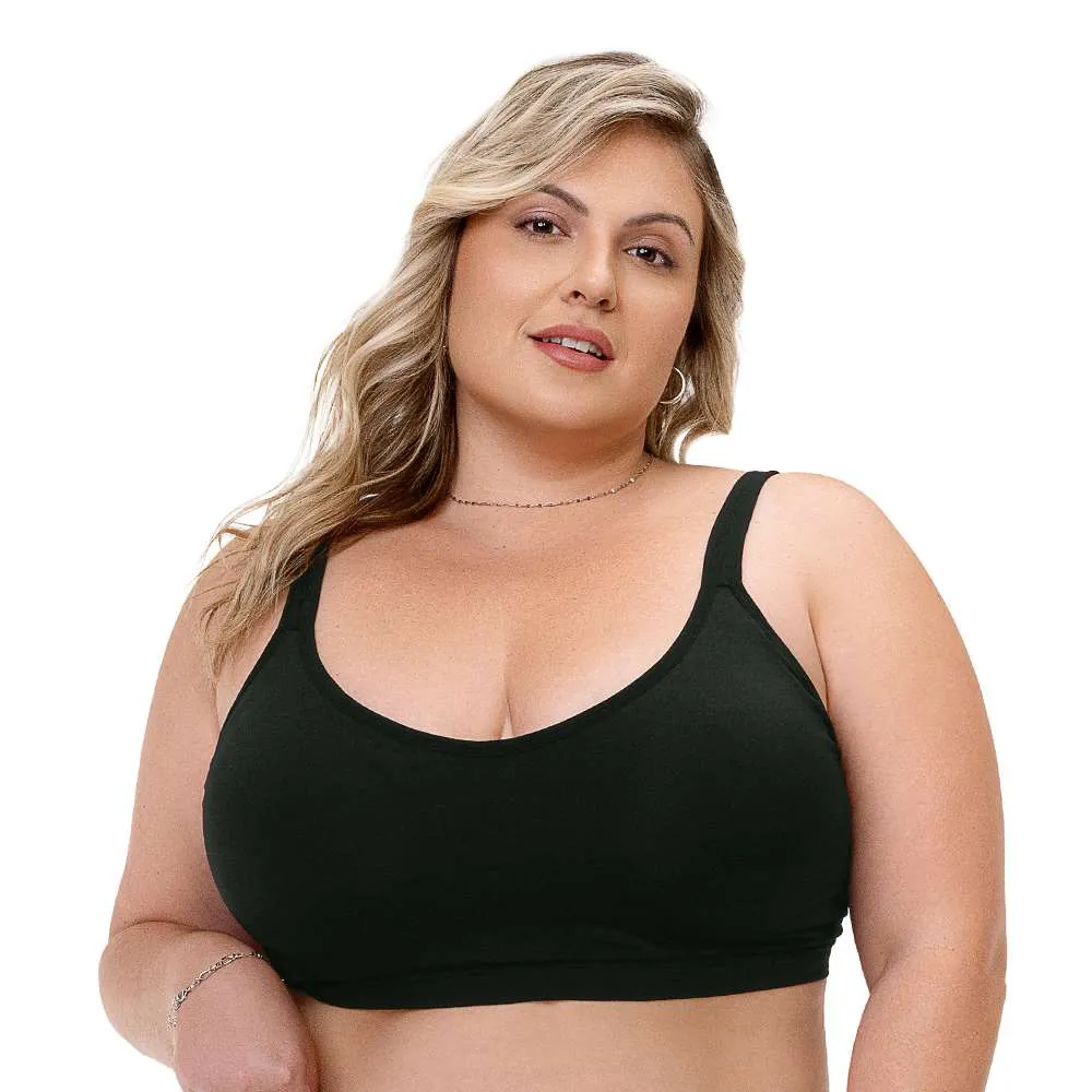 Sutiã Comfort Plus Size Bojo Macio Alta Cobertura Zee Rucci - Preto