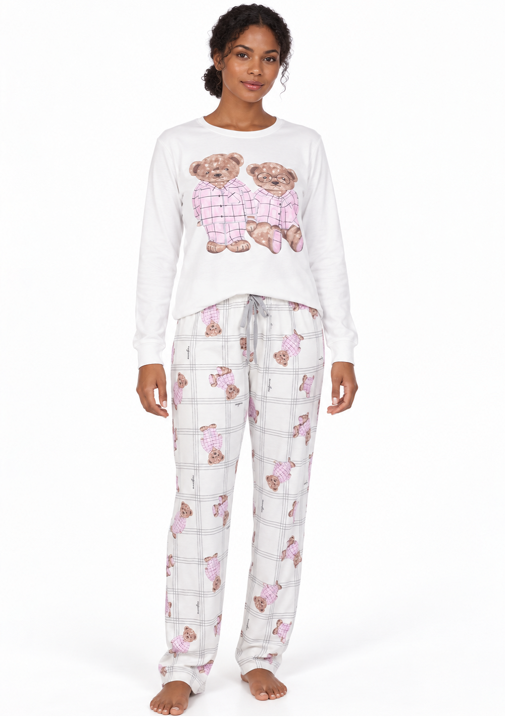 Pijama Estampa de Ursinhos Bear Friends Feminino Magiamix