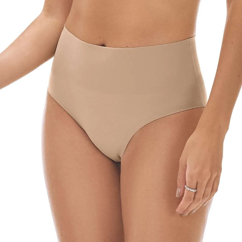 Calcinha Tanga Cós Alto Laser Termofusionada Zee Rucci - Bege
