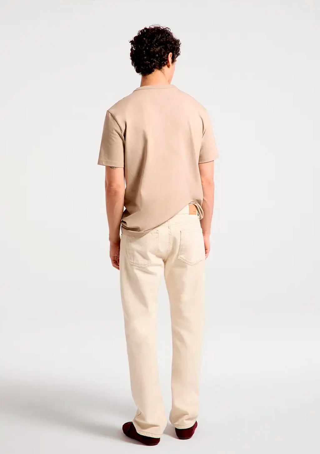 Calça Reta Em Sarja Hering Masculina - Off-White
