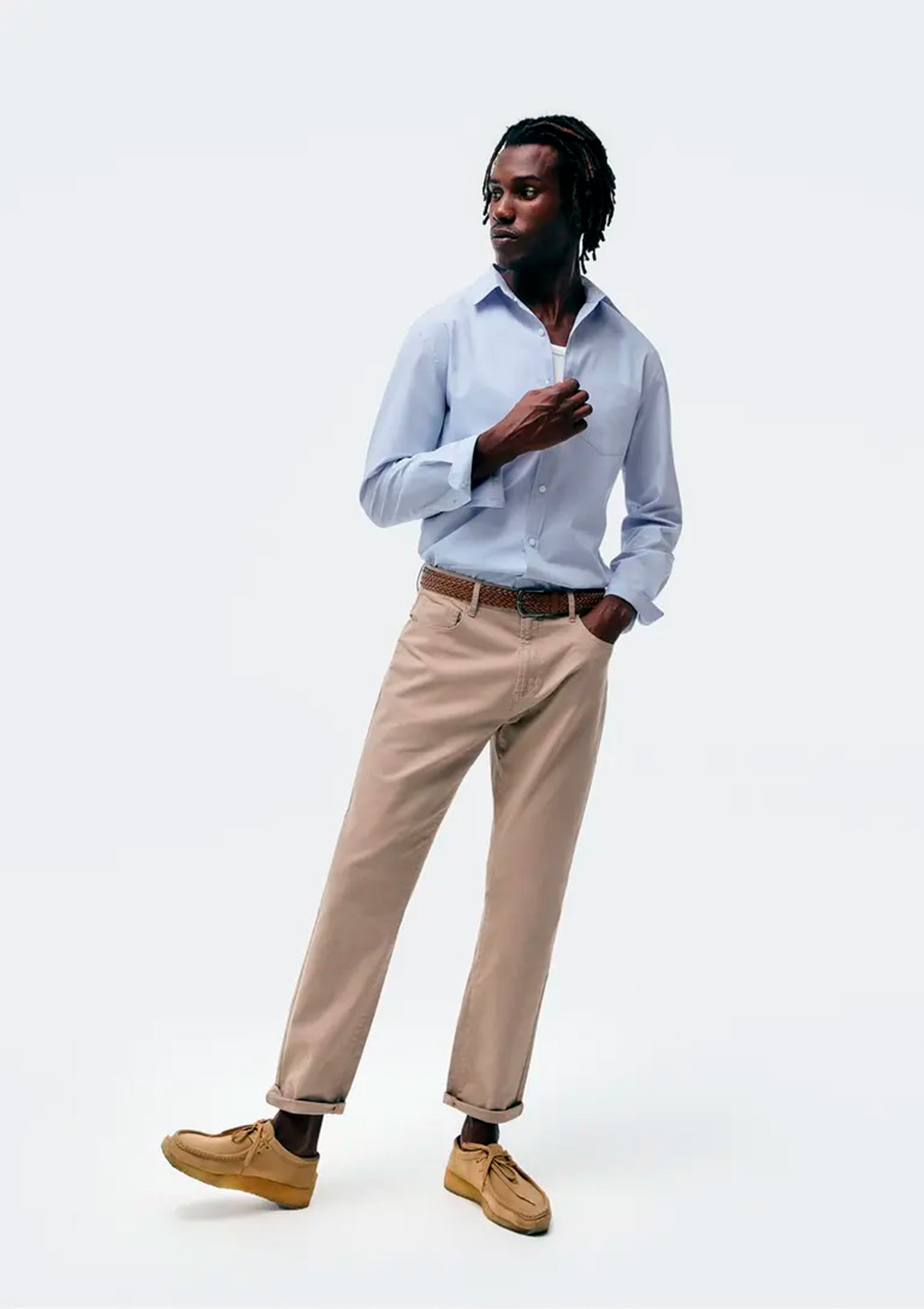Camisa Manga Longa Slim Hering Básica Masculina - Azul