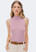 Regata Gola Alta Hering Em Tricot Canelado Feminino - Lilás