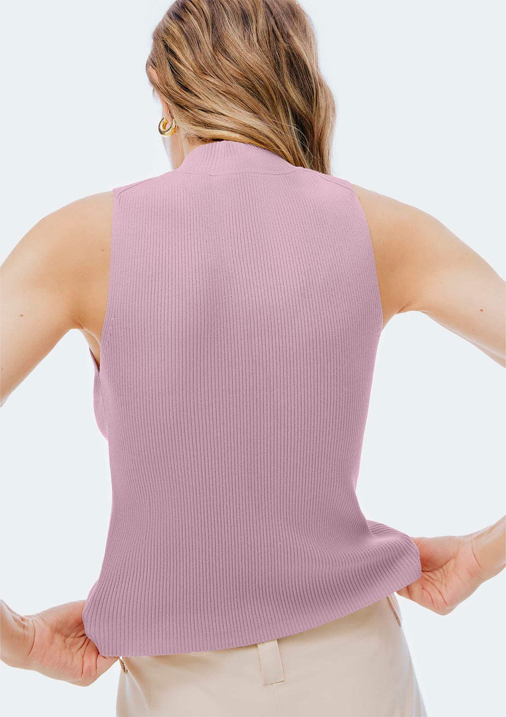 Regata Gola Alta Hering Em Tricot Canelado Feminino - Lilás