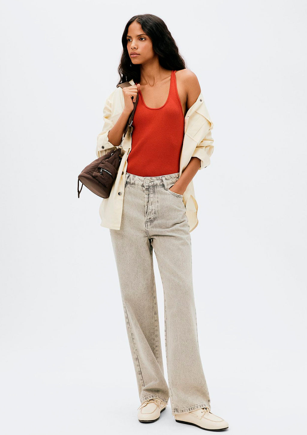 Regata Slim Em Tricô Leve Hering Feminino - Vermelho