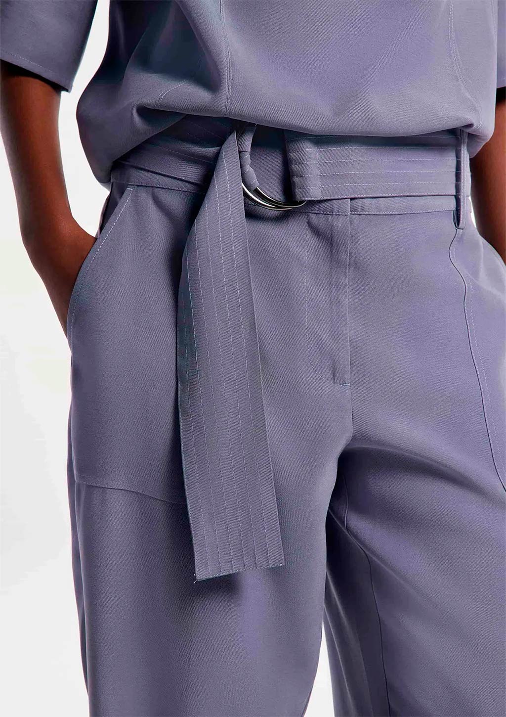 Calça Peach Touch Com Cinto Hering Feminina - Cinza