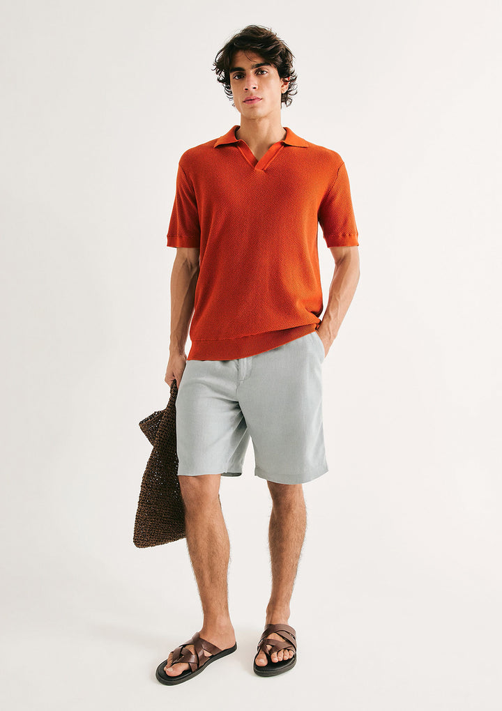 Bermuda Básica Chino Em Linho Hering Masculino - Azul
