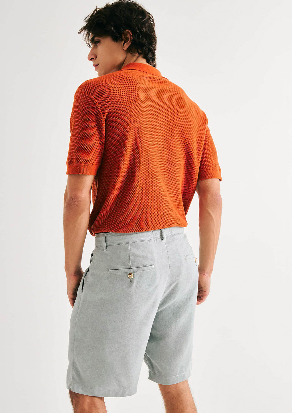 Bermuda Básica Chino Em Linho Hering Masculino - Azul