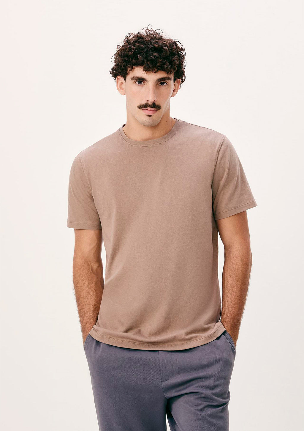 Camiseta Manga Curta Pima Hering Masculino - Marrom