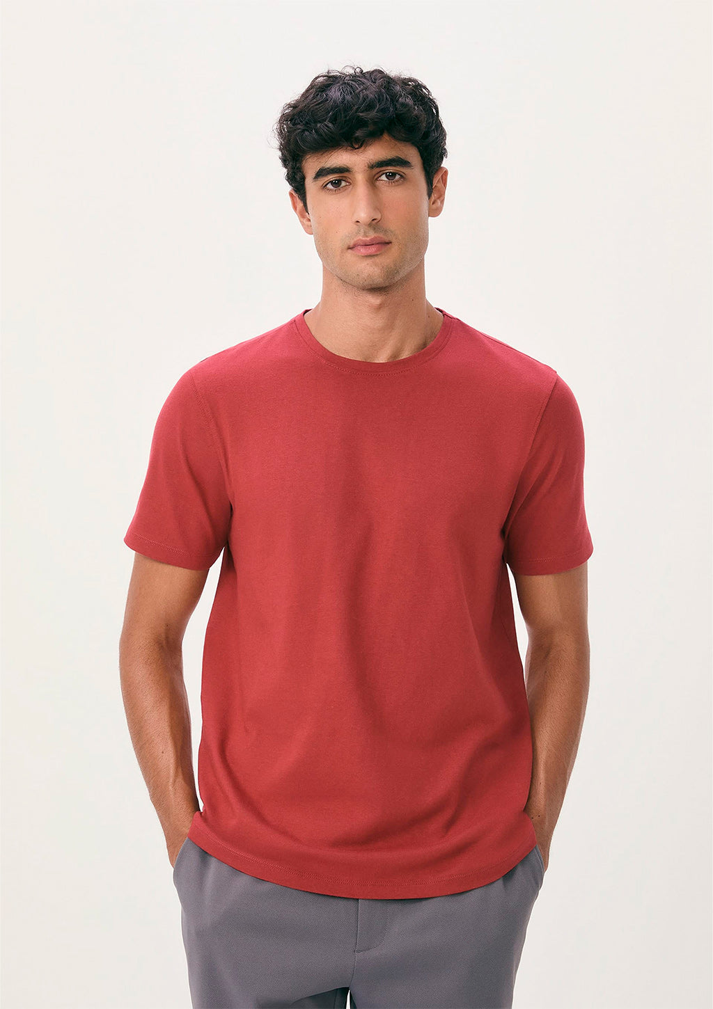 Camiseta Manga Curta Pima Hering Básico Masculino - Vinho