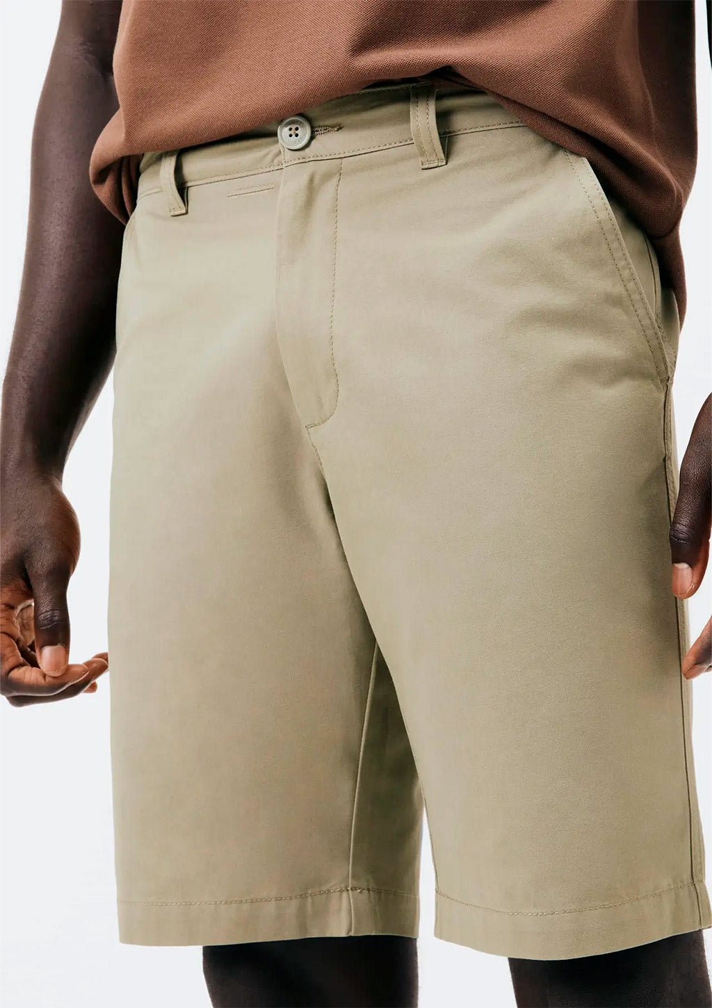 Bermuda Reta Chino Em Sarja Hering Masculina - Bege
