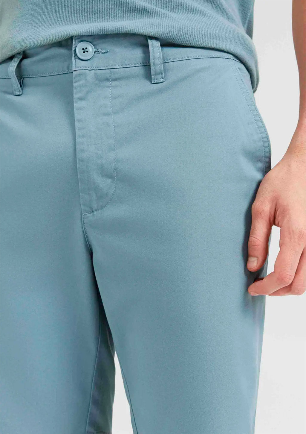 Bermuda Reta Chino Em Sarja Hering Masculina - Azul