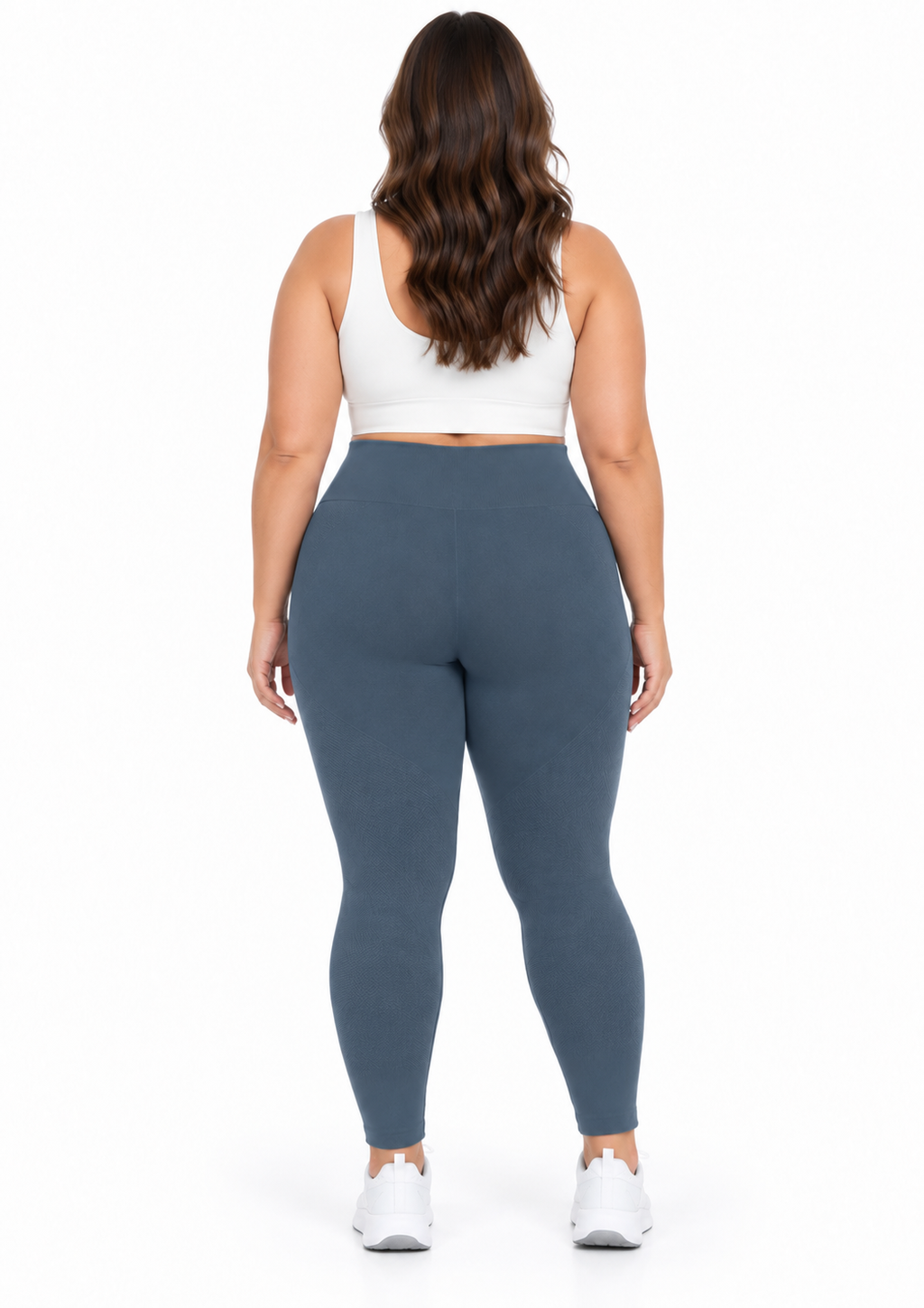 Calça Legging Fitness Plus Size Jacquard Feminino Zee Rucci - Azul Índigo