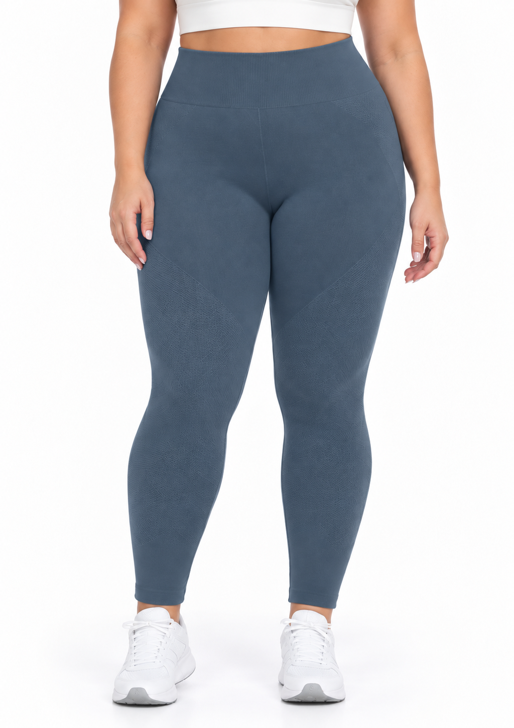 Calça Legging Fitness Plus Size Jacquard Feminino Zee Rucci - Azul Índigo