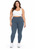 Calça Legging Fitness Plus Size Jacquard Feminino Zee Rucci - Azul Índigo