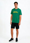 Camiseta Manga Curta Brasil Copa do Mundo Masculina Verde Leash