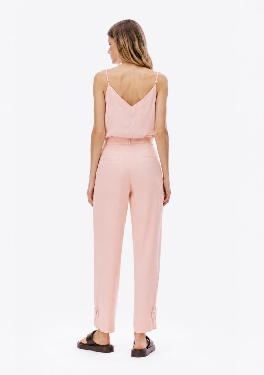 Calça Feminina Em Alfaiataria Com Linho Hering - Rosa