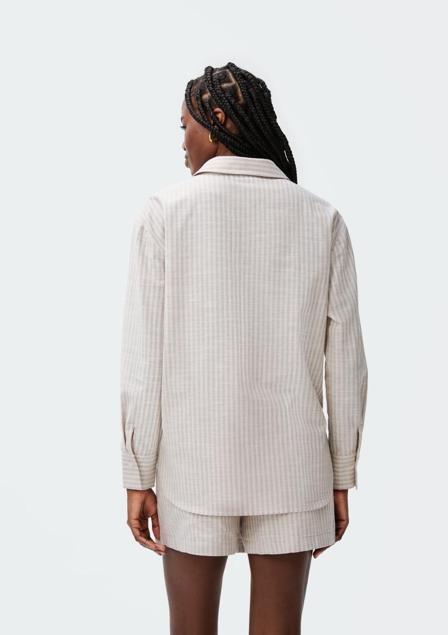 Camisa Feminina Manga Longa Fio Tinto Hering - Cinza