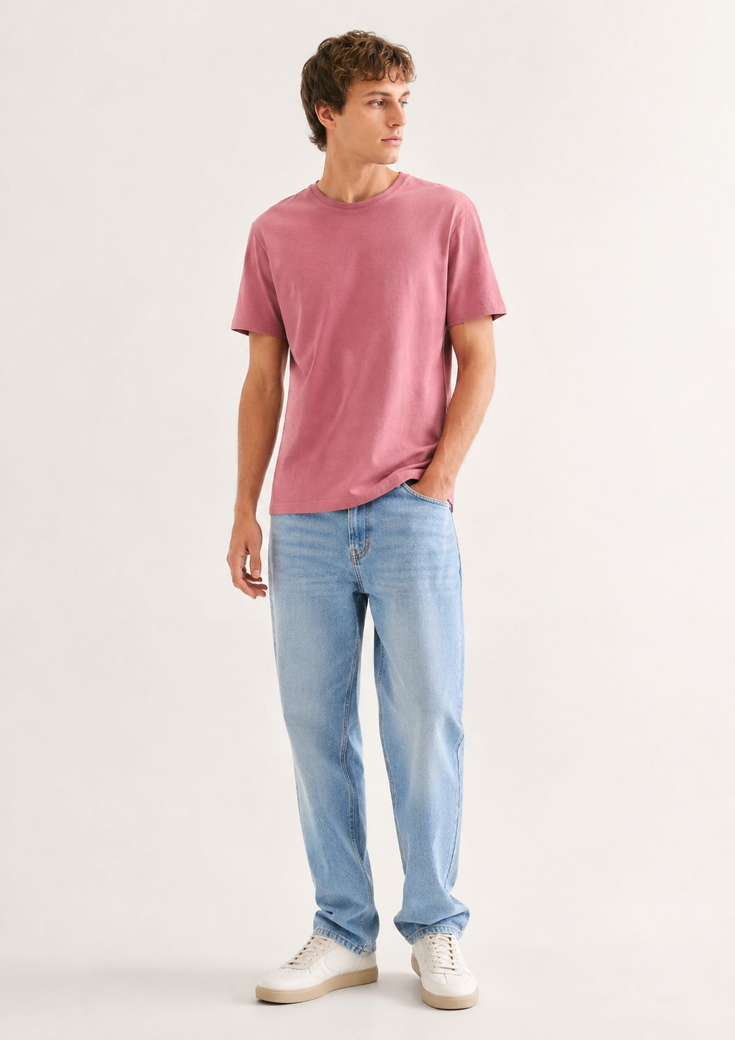 Camiseta Básica Masculina Manga Curta Regular World Hering - Rosa