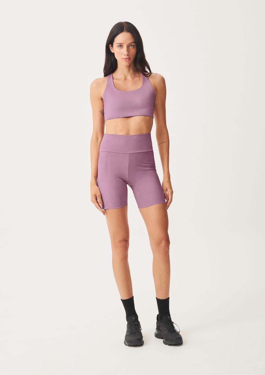 Bermuda Feminina Esportiva Biker Com Fio Lycra Hering - Roxo