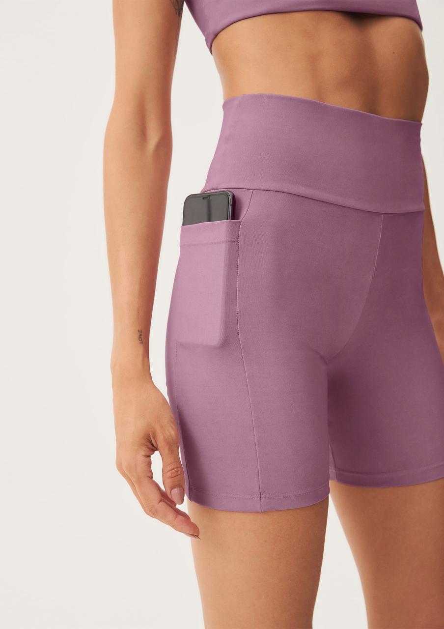 Bermuda Feminina Esportiva Biker Com Fio Lycra Hering - Roxo