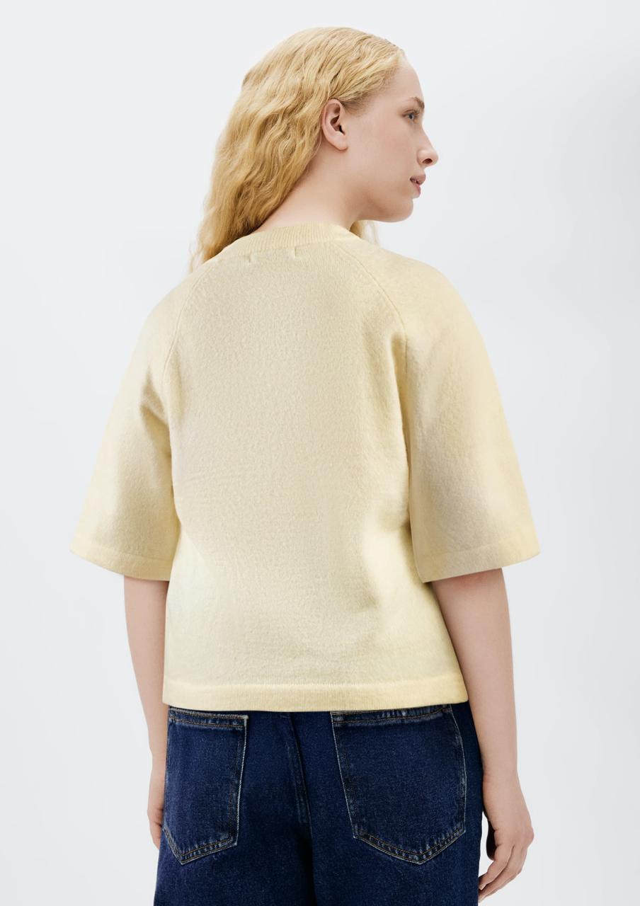 Blusa Feminina Meia Manga Em Tricô Hering - Creme